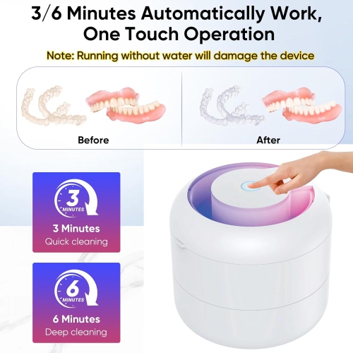 Ultrasonic Retainer Ultrasonic for Denture,Ultra Sonic Denture Cleaning Machine,Ultrasonic Cleaner for Mouth Guards Braces Aligners