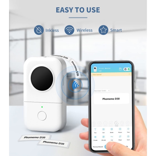 Mini Label Printer, Bluetooth Wireless Pocket Thermal Printer for Home and Office Use