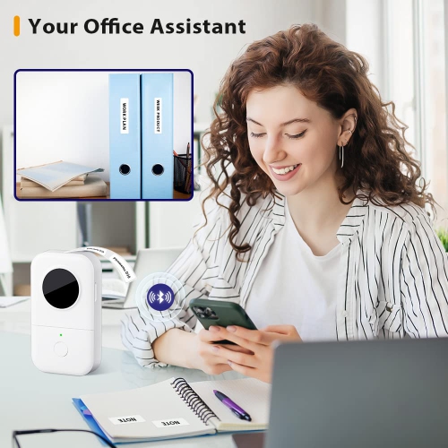 Mini Label Printer, Bluetooth Wireless Pocket Thermal Printer for Home and Office Use