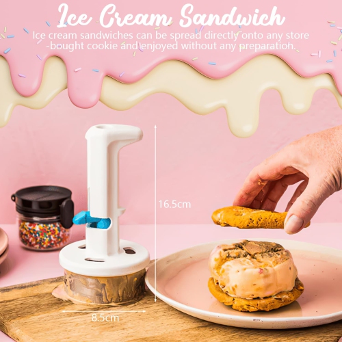 Ice Cream Sandwich Scoop, Stainless Steel Cookie and Ice Cream Sandwich Maker for Kitchen or Dessert Shops