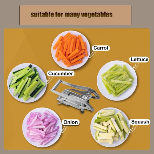 Coupe-frites, coupe-légumes en acier inoxydable pour les pommes de terre, les concombres, les carottes et plus encore