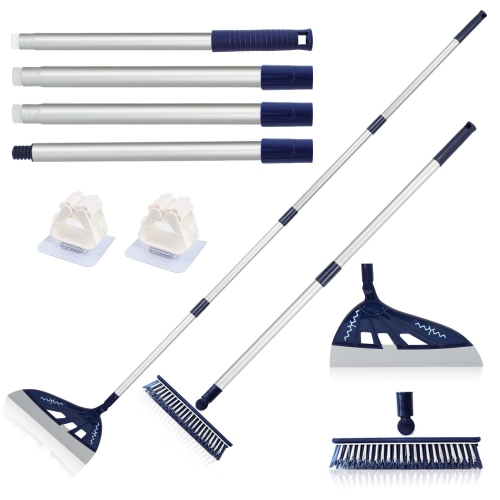 Silicone Broom Sweeper Set, Multifunctional Removable Rubber Broom for Cleaning Floors and Bathrooms