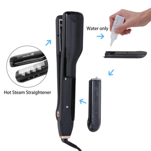 Professional Steam Hair Straightener, Electric Fast Steam Hair Brush Ceramic Flat Iron, with Upgrade Anti-Static Infrared Technology for All Hair