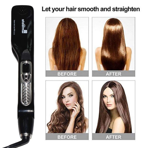 Professional Steam Hair Straightener, Electric Fast Steam Hair Brush Ceramic Flat Iron, with Upgrade Anti-Static Infrared Technology for All Hair