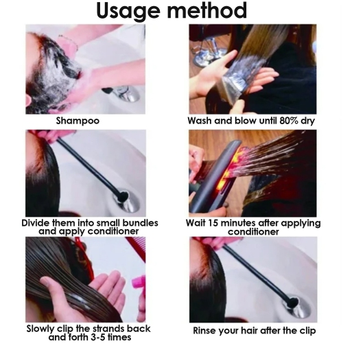 Professional Infrared Hair Straightener and Styling Iron with Flat Plates, Hair Treatment for Damaged Hair, LCD Display