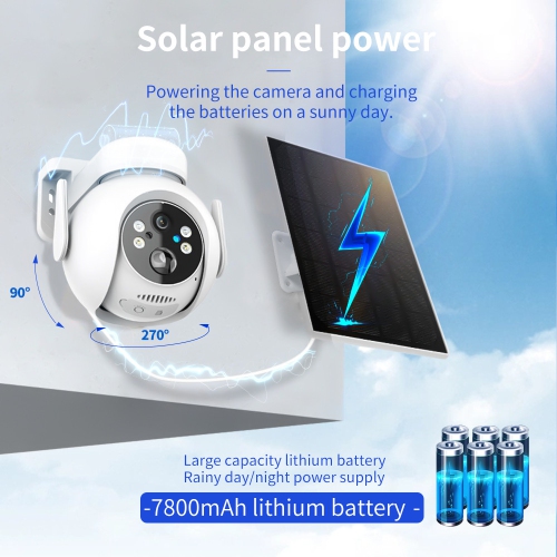 Outdoor Solar Security Camera Wireless 2.4G WiFi Low Power Consumption Black Light Night Vision Waterproof and Dustproof Remote Monitoring - Memory