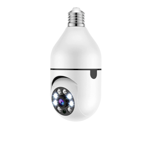 Caméra à ampoule Wi-Fi 2,4 GHz, vision nocturne ultra-nette + voix bidirectionnelle, surveillance panoramique à 360°, surveillance à distance du