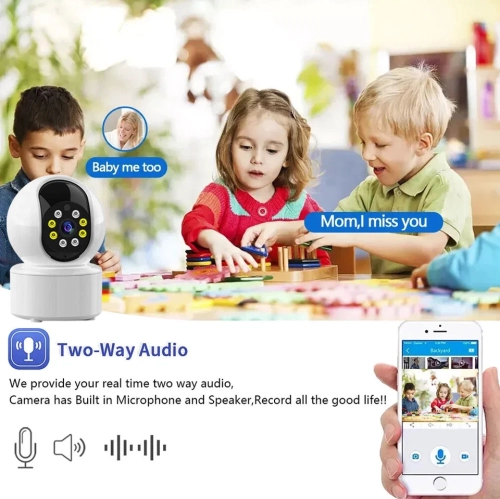 【1080P HD + dual-band WiFi】Surveillance camera 2.4G/5G dual-band switching Intelligent motion detection Two-way intercom Home remote security——with