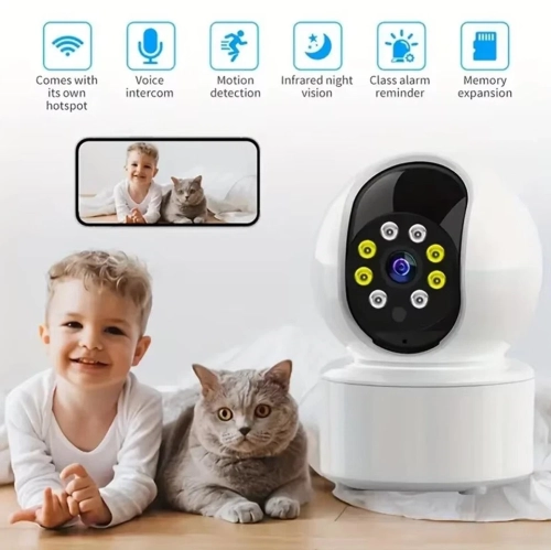【1080P HD + dual-band WiFi】Surveillance camera 2.4G/5G dual-band switching Intelligent motion detection Two-way intercom Home remote security——with