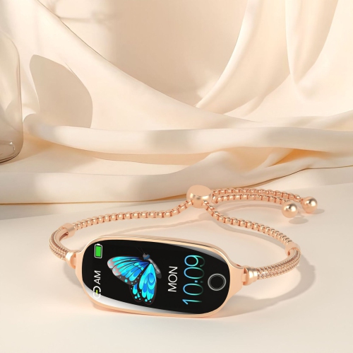 Elegant women's smartwatch - 1.1-inch HD display, Bluetooth 5.3, health monitoring, IP67 waterproof, magnetic charging, lightweight and portable