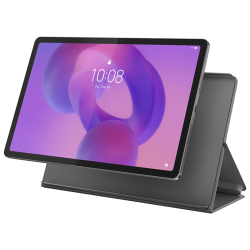 Tablette Idea Tab 11 po 128 Go Android 15 de Lenovo à processeur 8 coeurs Dimensity 6300 de MediaTek avec étui - Gris luna