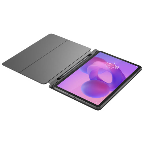 Tablette Idea Tab 11 po 128 Go Android 15 de Lenovo à processeur 8 coeurs Dimensity 6300 de MediaTek avec étui - Gris luna