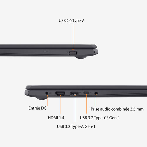 Portable VivoBook Go 15,6 po d'ASUS, Microsoft 365 inclus pendant 1 an (Celeron N4500/mémoire vive de 4 Go/eMMC de 128 Go/Win 11 S)