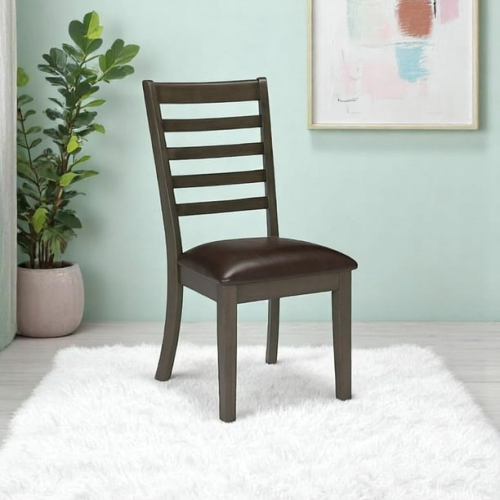 Cosmic Homes 7-Piece Brandon Dining Table Set for 6 – Black & Brown, Wooden Kitchen Table with Faux Leather Chairs