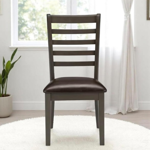 Cosmic Homes 7-Piece Brandon Dining Table Set for 6 – Black & Brown, Wooden Kitchen Table with Faux Leather Chairs