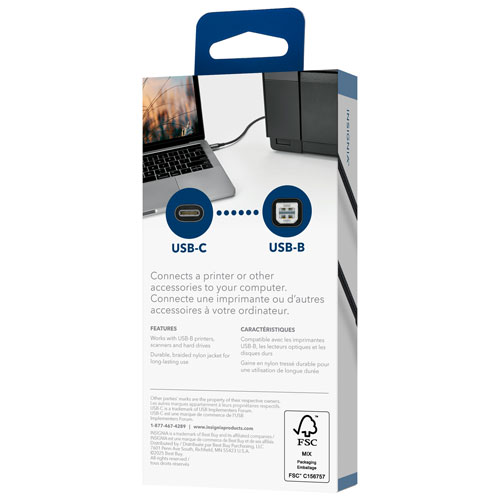 Câble USB-B à USB-C de 0,91 m d'Insignia (NS-DCC2B26-C) - Exclusivité de Best Buy