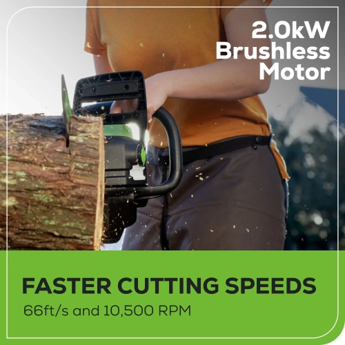 Greenworks 60V 16" Brushless Cordless Chainsaw, 2.5Ah Battery and Charger Included