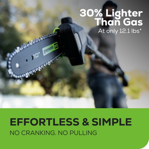 Greenworks 60V GEN II 10" Pole Saw & 20" Pole Hedge Trimmer, 2.0Ah Battery and Charger Included