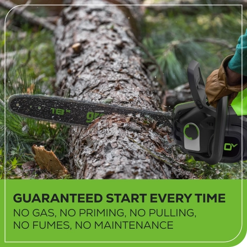 Greenworks 80V 18" Brushless Cordless Chainsaw, 4.0Ah Battery and Charger Included