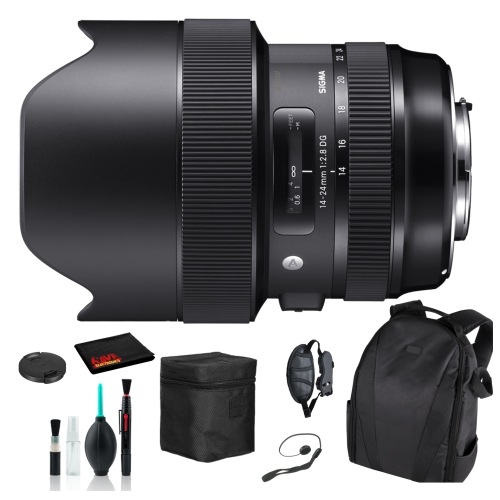 Sigma 14-24mm f/2.8 DG HSM Art Lens for Nikon F with Essential Bundle: Backpack + More