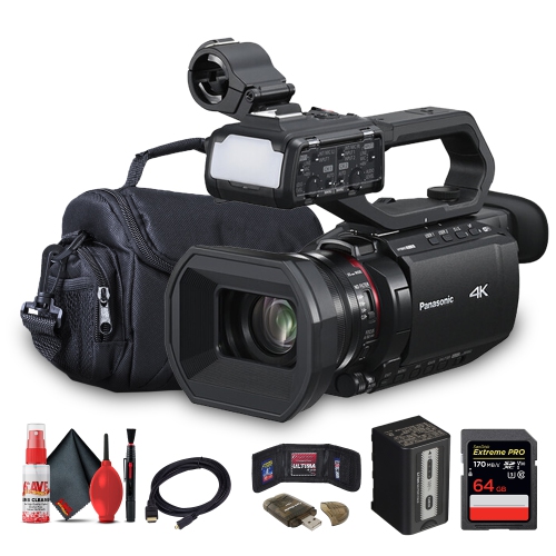 Panasonic AG-CX20 4K Professional Compact Camcorder with Rich Connectivity + 64GB Card + More