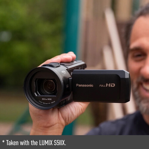 Panasonic HC-V900 Lightweight Full HD Camcorder with 24x Zoom + 128GB Memory Card + More