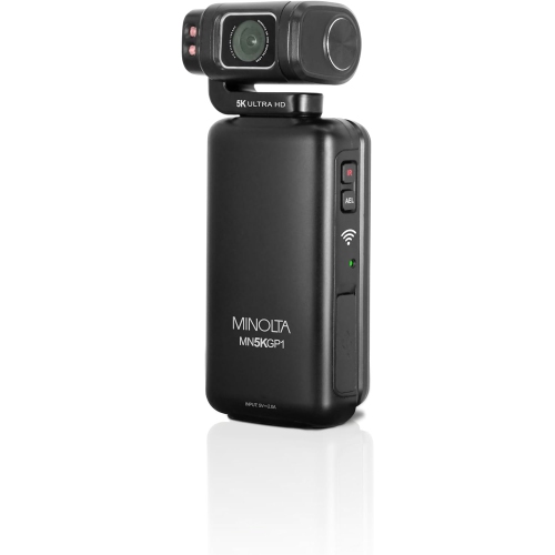 Minolta MN5KGP1 5K Ultra HD 20 MP Handheld Pocket Camcorder w/Motorized Tilting Lens Head