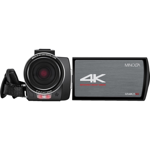 Minolta MN4K25NV 4K Ultra HD 30 MP Night Vision Camcorder Bundle kit