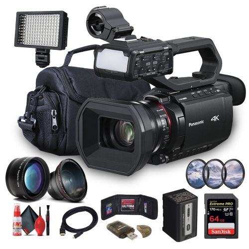 Panasonic AG-CX20 4K Professional Compact Camcorder with Rich Connectivity + 64GB Card + More