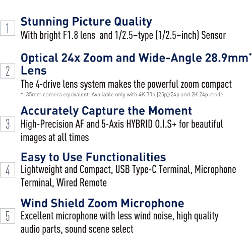 Panasonic Full HD Camcorder, Lightweight Video Camera, Easy to Use for Sports, Travel, and Holidays V900