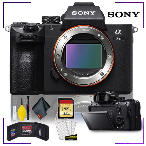 Open Box - Sony Alpha a7 III Mirrorless Digital Camera with Camera Cleaning Kit Bundle + 32gb Memory SD Card
