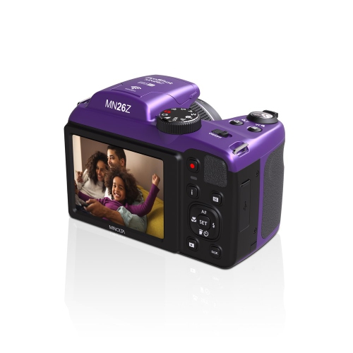 Minolta 20 Mega Pixels 26x Optical Zoom Digital Camera 1080p FHD Video Purple