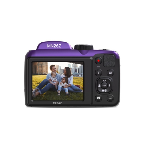 Minolta 20 Mega Pixels 26x Optical Zoom Digital Camera 1080p FHD Video Purple