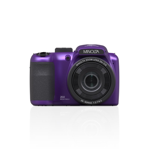 Minolta 20 Mega Pixels 26x Optical Zoom Digital Camera 1080p FHD Video Purple