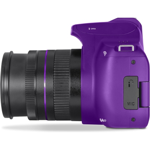 Minolta 64 Mega Pixels Auto Focus Digital Camera 4K Ultra HD Video Purple-Bundle