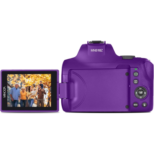 Minolta 64 Mega Pixels Auto Focus Digital Camera 4K Ultra HD Video Purple-Bundle