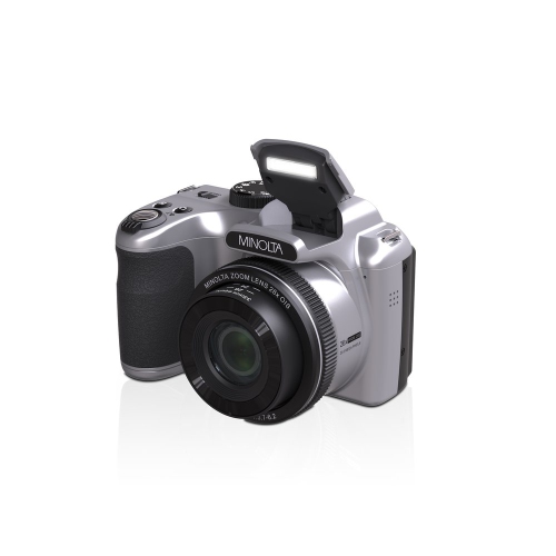 Minolta – Appareil photo numérique 20 mégapixels à zoom optique 26x, vidéo FHD 1080p, argenté