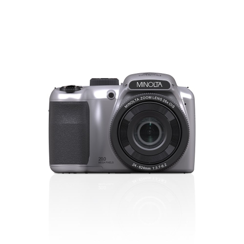 Minolta – Appareil photo numérique 20 mégapixels à zoom optique 26x, vidéo FHD 1080p, argenté