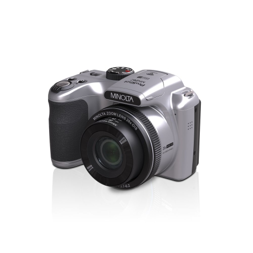 Minolta – Appareil photo numérique 20 mégapixels à zoom optique 26x, vidéo FHD 1080p, argenté