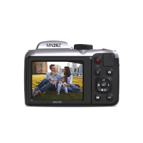 Minolta – Appareil photo numérique 20 mégapixels à zoom optique 26x, vidéo FHD 1080p, argenté