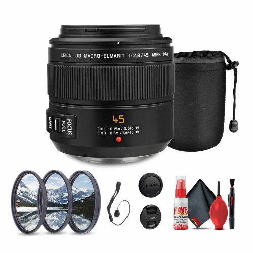 PANASONIC  Leica Dg Macro-Elmarit 45MM F/2.8 Lens Bundle