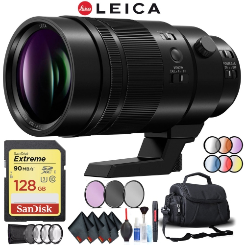 LEICA  Panasonic Dg Elmarit 200MM F/2.8 Power O.i.s. Lens Complete Accessory Kit With Corel Photo Essentials Software Bundle