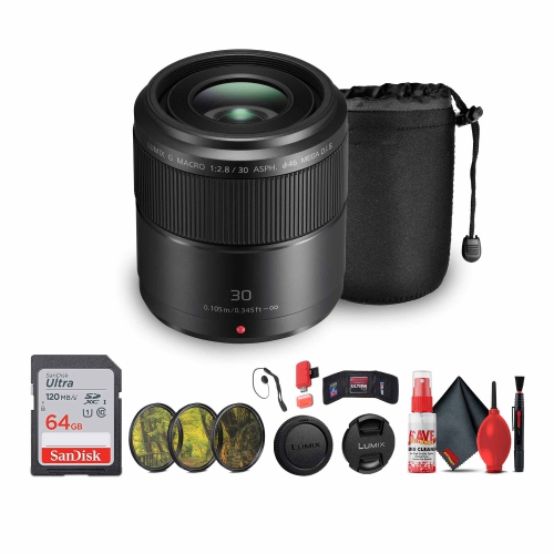 Panasonic Lumix G Macro 30mm f/2.8 Lens Bundle