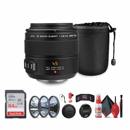 PANASONIC  Leica Dg Macro-Elmarit 45MM F/2.8 Lens Bundle