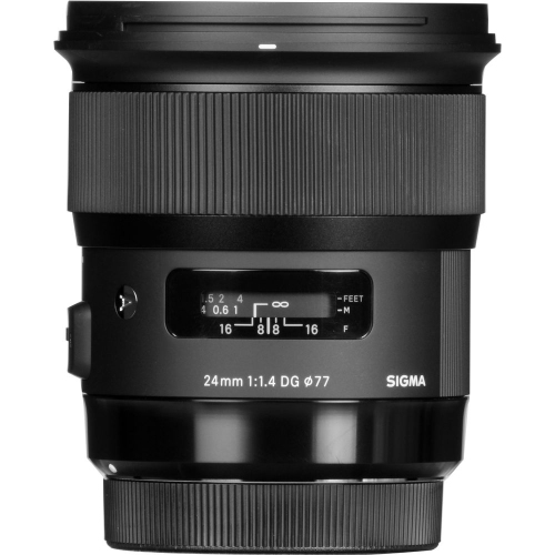 Sigma 24mm f/1.4 DG HSM Art Lens for Nikon F with Advance Bundle: Backpack + Sandisk 64gb SD+ More