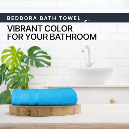 Beddora Luxury Bath Towels – 100% Cotton, Oversized 27x54, Extra Soft, Quick Dry & Super Absorbent, Hotel Spa Quality Bathroom Towels