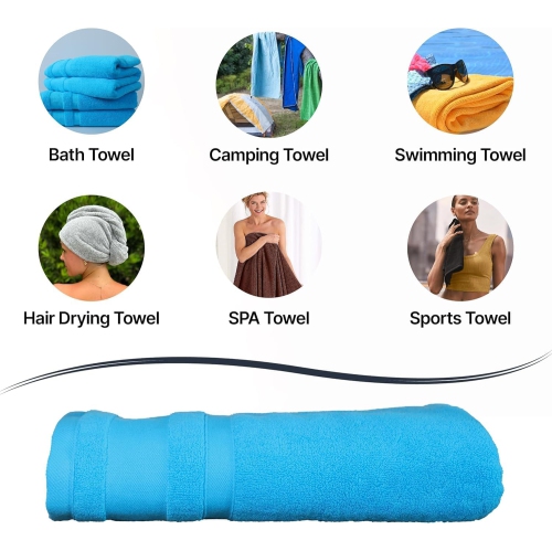 Beddora Luxury Bath Towels – 100% Cotton, Oversized 27x54, Extra Soft, Quick Dry & Super Absorbent, Hotel Spa Quality Bathroom Towels
