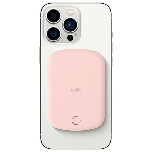 Chargeur portable USB-C 5000 mAh 12 W Vibrance Piston de Logiix avec MagSafe - Blanc