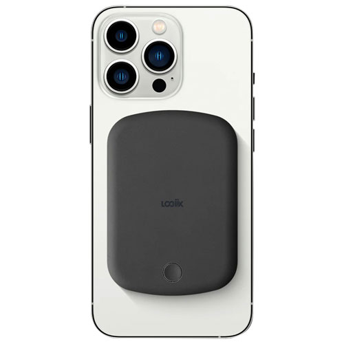 Chargeur portable USB-C 5000 mAh 12 W Vibrance Piston de Logiix avec MagSafe - Blanc