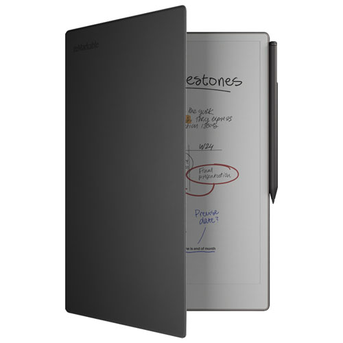 reMarkable Paper Pro 11.8" 64GB Paper Tablet with Marker Plus Pen & Leather Folio Case - Black